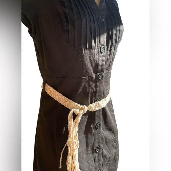 Charlotte Russe Stretchy Black Button Up Dress Medium With Collar GUC - Picture 2 of 11